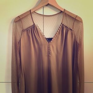 BCBG Lace Sleeve Blouse